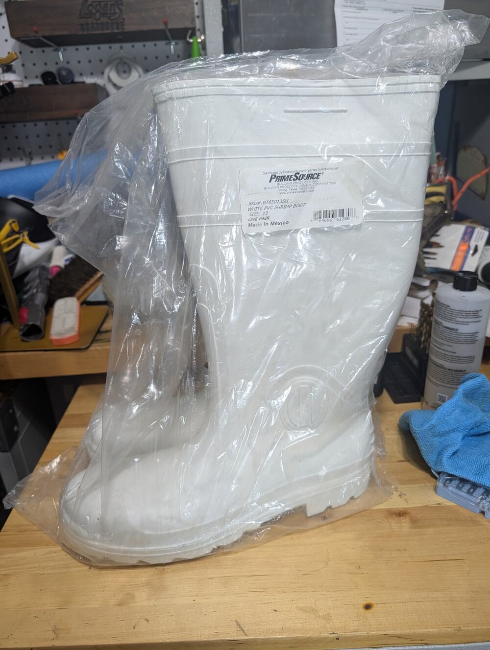 Work Boots White PVC/Shrimp Boots Men's 13 US